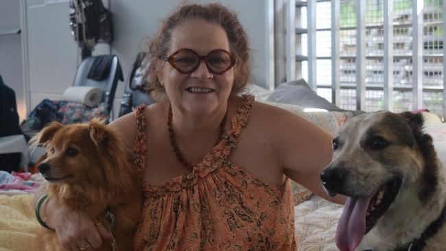 Sandie Clarke saved her dogs Monty and Bairley from their Casino Street home after they were heard banging on the roof of their house