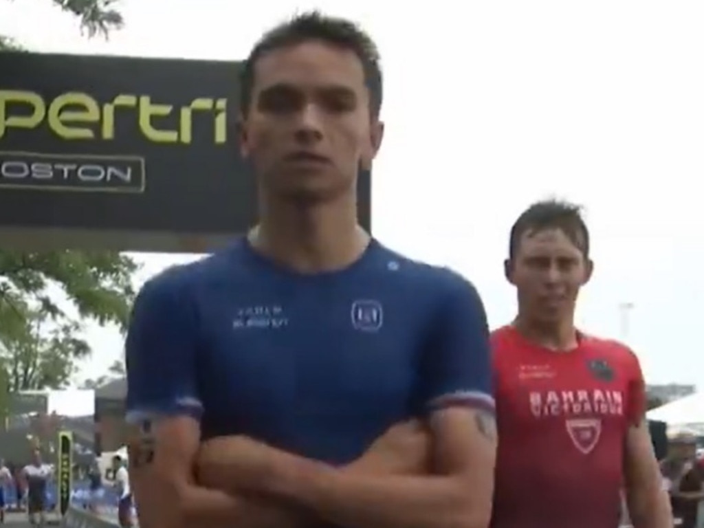 The Lewisham lad then coldly stared at the camera, with second place athlete Hayden Wilde left visibly miffed by the Brit’s celebration.