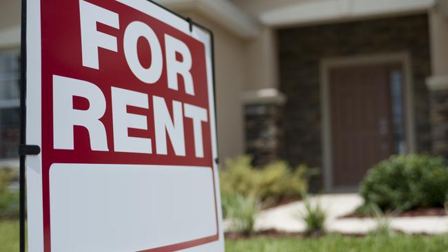 For Rent sign in front of new house