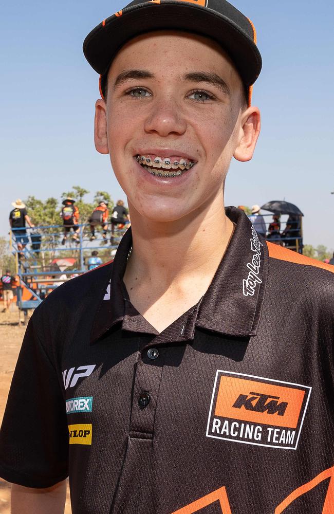 Jackson Fuller winner of 82cx (14-16yrs) from QLD at the 2023 KTM Australian Junior Motocross Championships, Darwin, NT, Australia. Picture: Pema Tamang Pakhrin