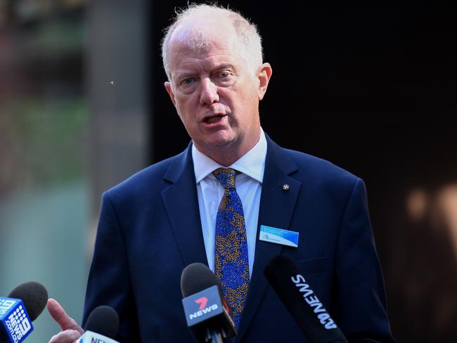 Transport for NSW chief operations officer Howard Collins duing a press conference in Sydney this month. Picture: NCA NewsWire/Bianca De Marchi