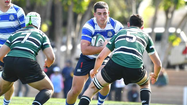 Nudgee player Rory Beech GPS first XV rugby between Nudgee and BBC Saturday August 6, 2022. Picture, John Gass