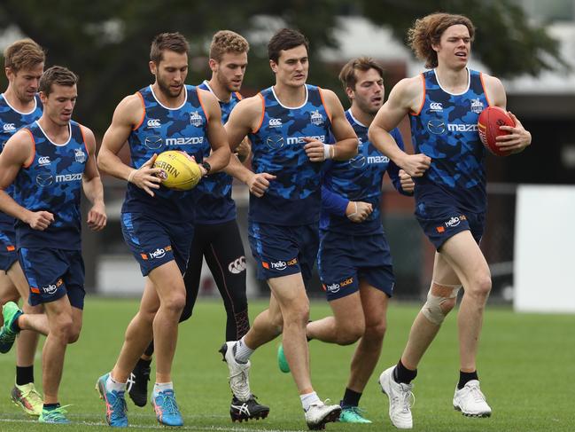 MELBOURNE, AUSTRALIA - MAY 02: A general view during a North Melbourne Kangaroos AFL training session at Arden Street on May 2, 2018 in Melbourne, Australia.  (Photo by Robert Cianflone/Getty Images)