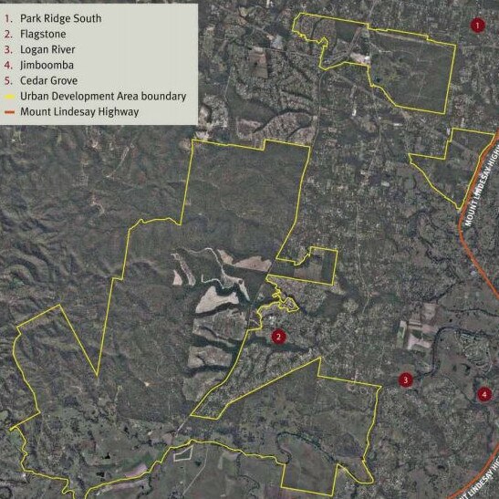 A map outinling the Greater Flagstone region