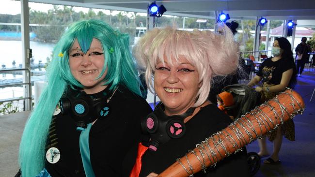 Poppy and Peta Buchmayer at Spooky Nights at Sea World, Main Beach. Picture: Regina King