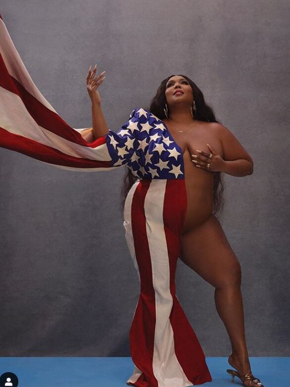 Lizzo wearing the American flag. Picture: Instagram