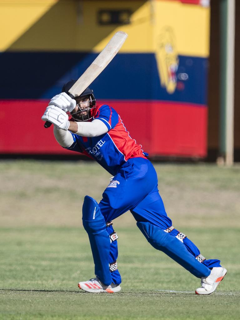 Arshdeep Singh bats for Highfields against University. Picture: Kevin Farmer