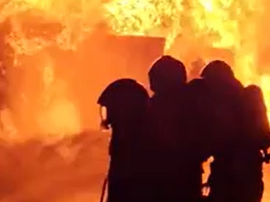 Firefighters battle dramatic transformer fire