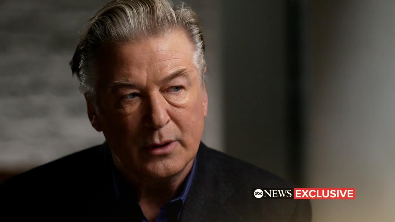 Alec Baldwin during his interview where he claims he didn’t pull the fatal trigger.