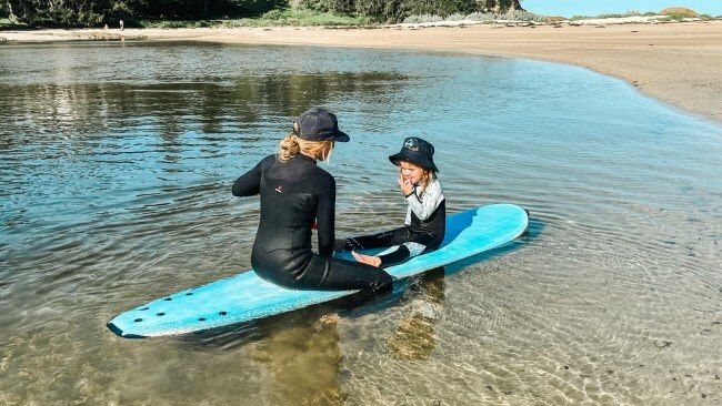 My daughter loves the ocean, and loves spending time on the surfboard. Picture: Supplied