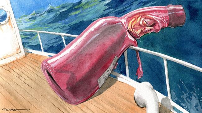 ‘Think about how the bottles have been looked after since they left the winery in Europe.’ Illustration: Sturt Krygsman.