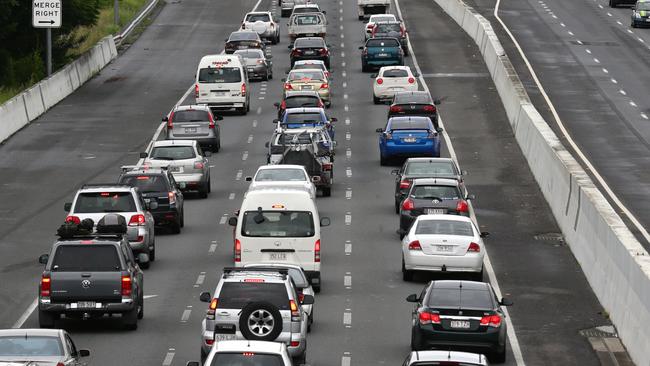 Congestion on the M1. Picture: Darren England.