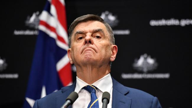 Chief Medical Officer Professor Brendan Murphy gives a coronavirus update at Parliament House in Canberra on Friday. Picture AAP