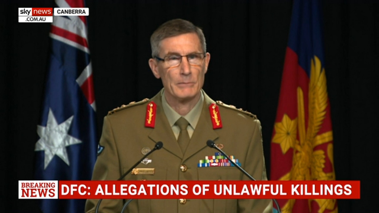 ‘I am sincerely sorry’: ADF Chief reveals unlawful killing allegations are 'credible'