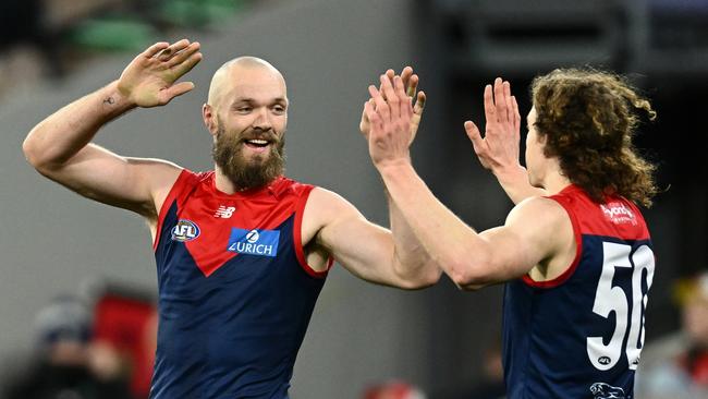 Max Gawn dominated, especially in the final term when the game was on the line. Picture: Quinn Rooney/Getty Images