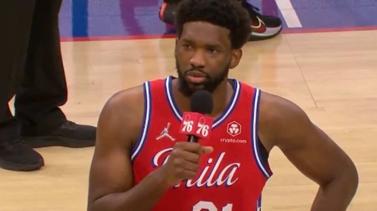 Joel Embiid addressed the fans. Photo: Twitter