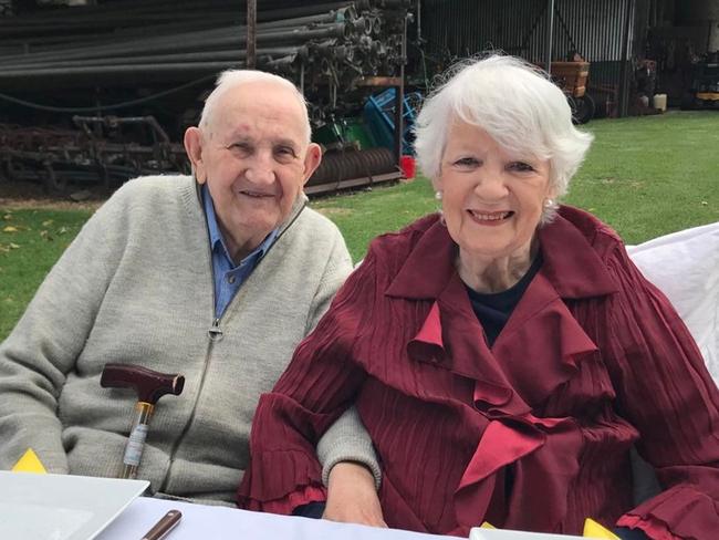 Ken Brown with his wife, Dianne, celebrating their 60th wedding anniversary in Mudgee. Picture: Supplied