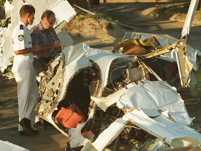 Moment of horror plane crash on Coast beach