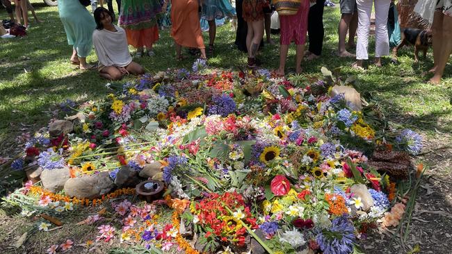 Family and friends gathered at the park opposite the Yum Yum Tree Cafe on River St, New Brighton, on December 12, 2022, to pay tribute to Jack Crittle who died after a car crash at Coffs Harbour. Picture: Savannah Pocock