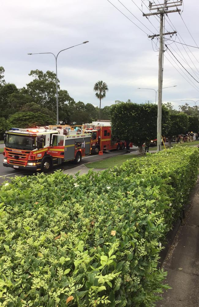 Emergency services called to fire at tobacconist on Price St in Nerang. Photo: Facebook/ Lyn Donnelly