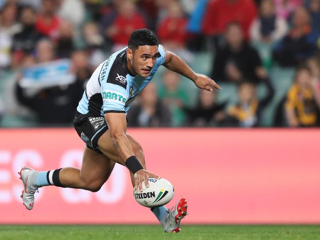 Valentine Holmes is considering a return to the Cronulla Sharks if his NFL dreams fall flat. Picture: Brett Costello