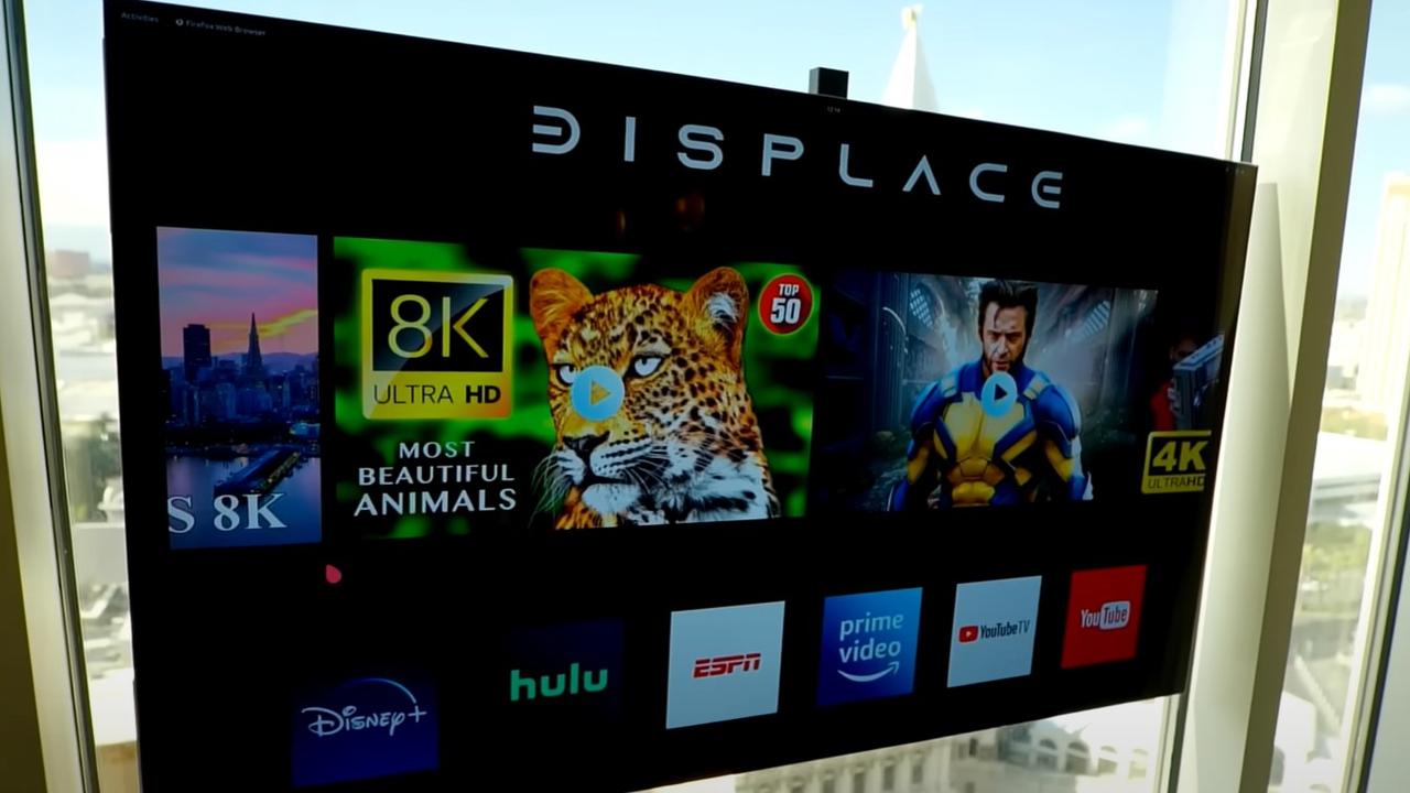 Displace cordless TV that sticks to a window and doesn’t need a remote control. Picture: CNET vis Displace