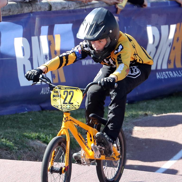 Nerang BMX national series this weekend. Photo of Tyson Kenny in the 14 yrs boys final. Photo by Richard Gosling