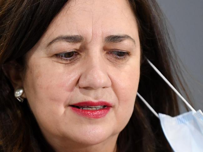 BRISBANE, AUSTRALIA - NewsWire Photos - SEPTEMBER 7, 2021.Queensland Premier Annastacia Palaszczuk speaks during a press conference at the newly opened Covid-19 community vaccination hub at the Brisbane Entertainment Centre in Boondall.Picture: NCA NewsWire / Dan Peled