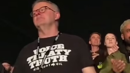 Anthony Albanese at a Midnight Oil concert. Picture: Daily Mail