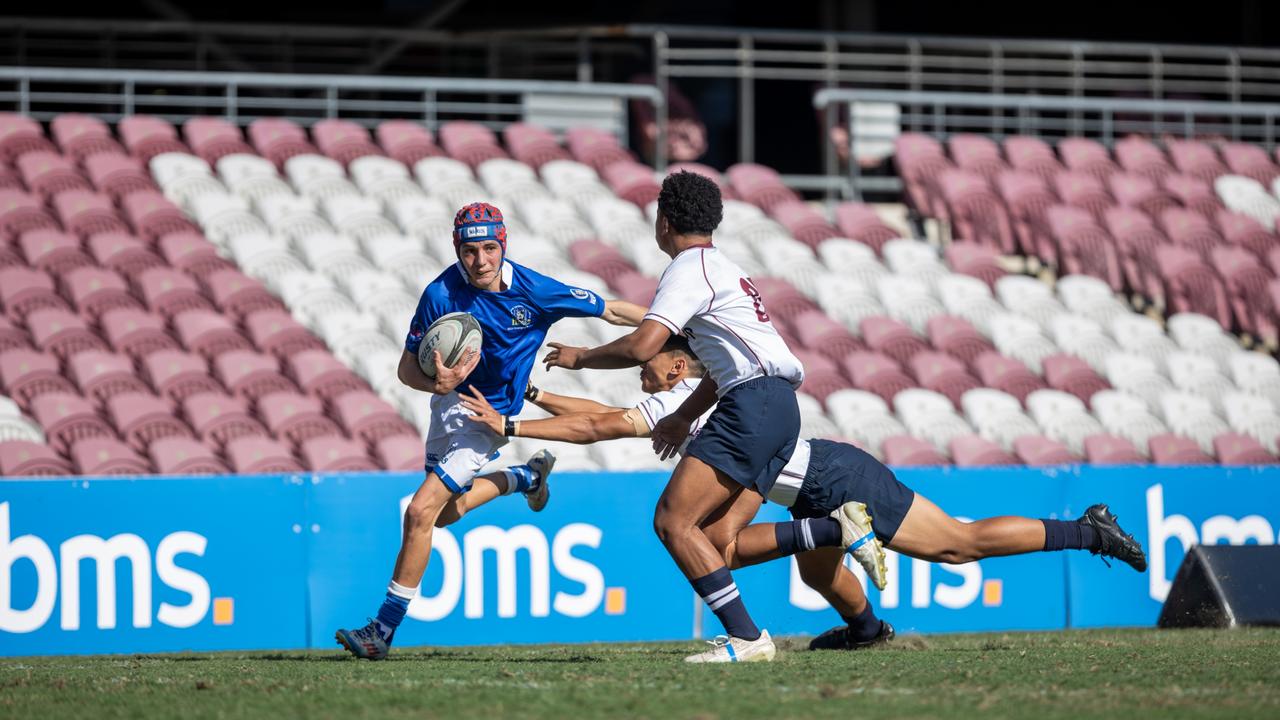 Action from the Queensland Country, Brisbane White Under-14s match. Picture credit: QRU Media/ Anthony Wingard.