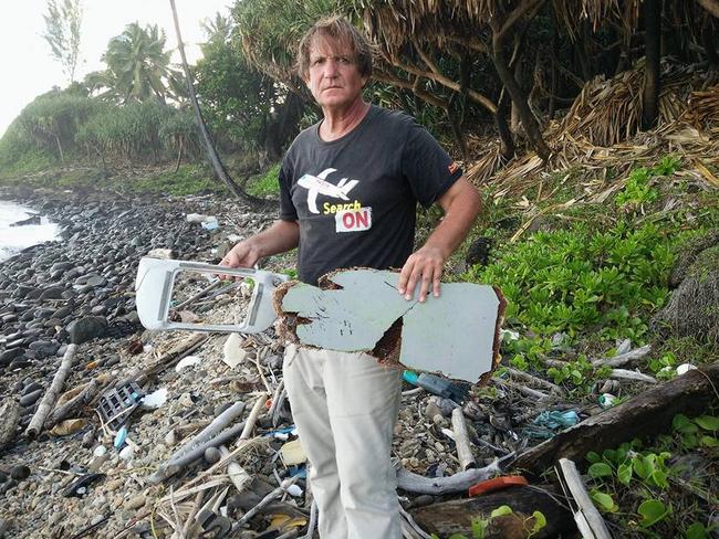 Independent MH370 investigator Blaine Alan Gibson with more debris discovered on Riake Beach, Madagascar. Picture: Facebook