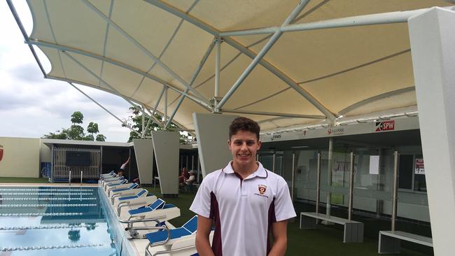 St Peters Lutheran College swim captain Kai Taylor at the St Peters Western pool.