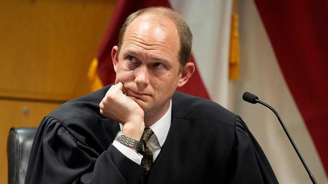 Fulton County Superior Judge Scott McAfee presides during a hearing in the case of the State of Georgia v. Donald John Trump at the Fulton County Courthouse. Picture: AFP.