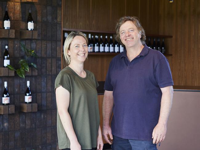 Joe and Lou Holyman.  Stoney Rise Wine Company at Gravelly Beach Tasmania.  Picture: Supplied