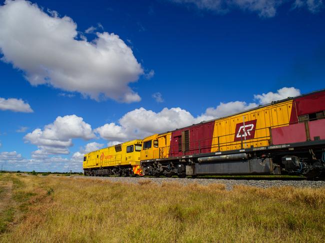 PICTURES HOLDING FOR COURIER MAIL USE ONLY -  Aurizon train near Hughenden, QLD.