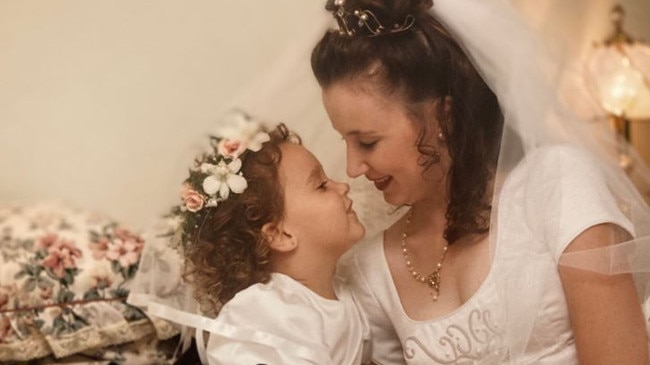 Melissa Redsell with her daughter on her wedding day. Picture – contributed.