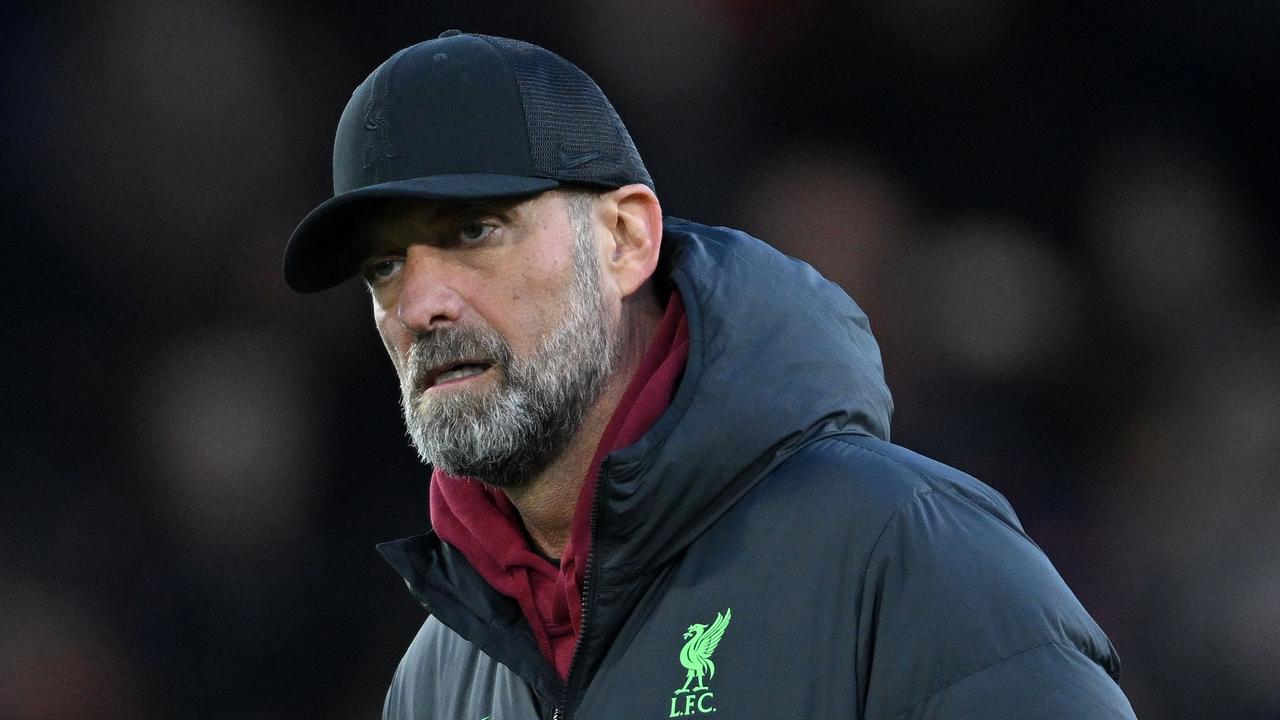 Liverpool's German manager Jurgen Klopp reacts ahead of the English Premier League football match between Luton Town and Liverpool at Kenilworth Road in Luton, north of London on November 5, 2023. (Photo by JUSTIN TALLIS / AFP) / RESTRICTED TO EDITORIAL USE. No use with unauthorized audio, video, data, fixture lists, club/league logos or 'live' services. Online in-match use limited to 120 images. An additional 40 images may be used in extra time. No video emulation. Social media in-match use limited to 120 images. An additional 40 images may be used in extra time. No use in betting publications, games or single club/league/player publications. /