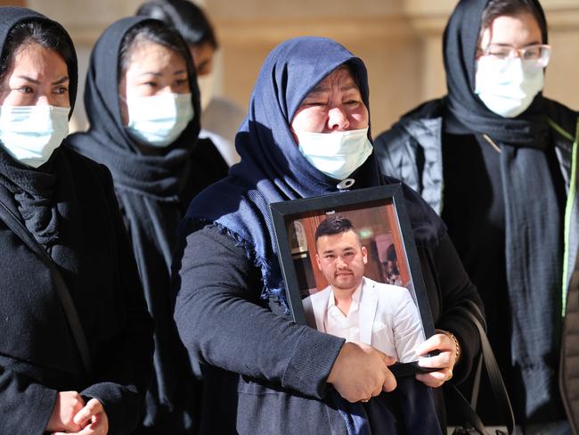 ADELAIDE, AUSTRALIA - NewsWire Photos OCTOBER 7, 2021: Family of the two dead brothers that were killed in a head on crash by Michelle Kendy Bubner arrive at the Adelaide District court. Picture: NCA NewsWire / David Mariuz