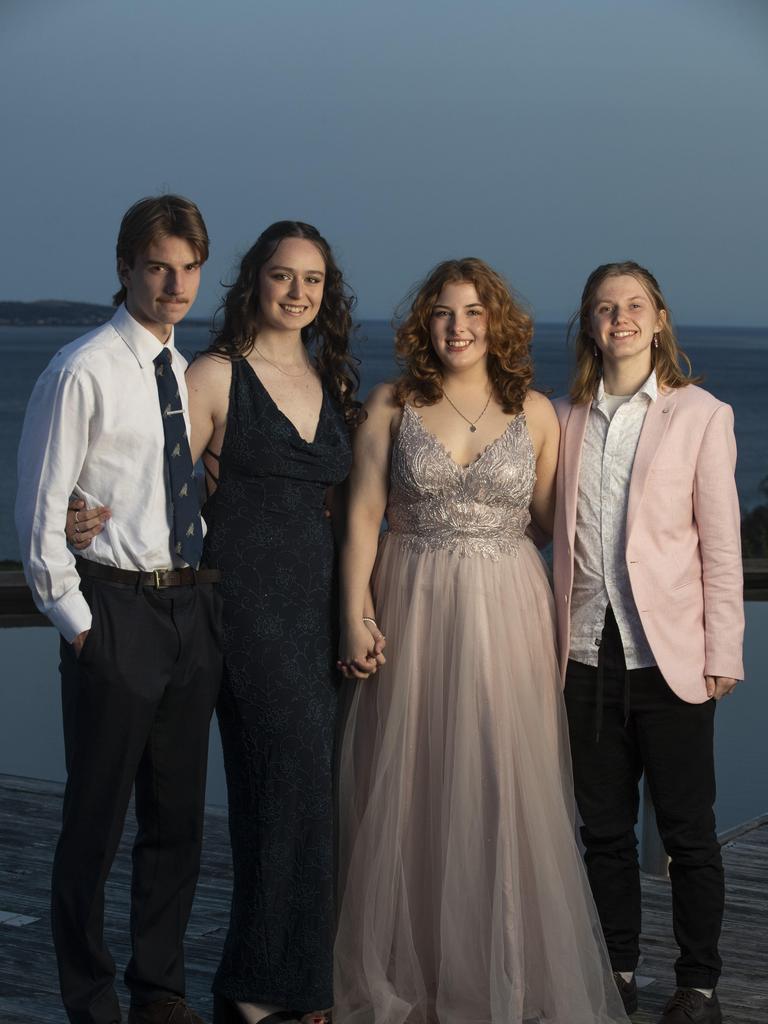 Rosny College Leavers Dinner at Glen Albyn Estate, Reuben Pribac, Indi Stokes, Holly Pennington and Christian Mousley. Picture: Chris Kidd