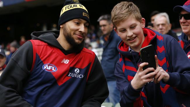 Ben Simmons, a friend of Christian Petracca of the Demons, was at the MCG