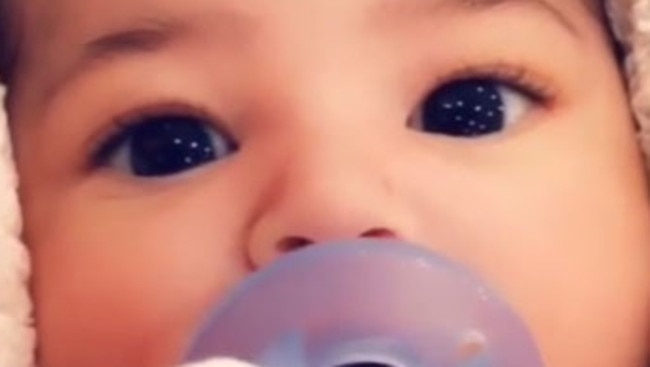 Kylie Jenner posts photo of baby Stormi.
