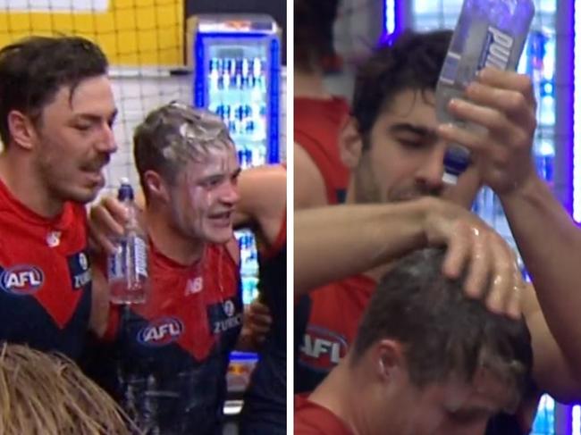 Melbourne's bizarre post-game antics in the sheds.