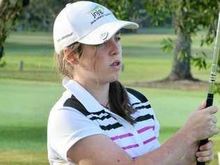 EYE ON THE PRIZE: Courtney Fuller watches her ball during a recent round. She will represent North Coast at NSW CHS Girls Golf. PHOTO: CONTRIBUTED