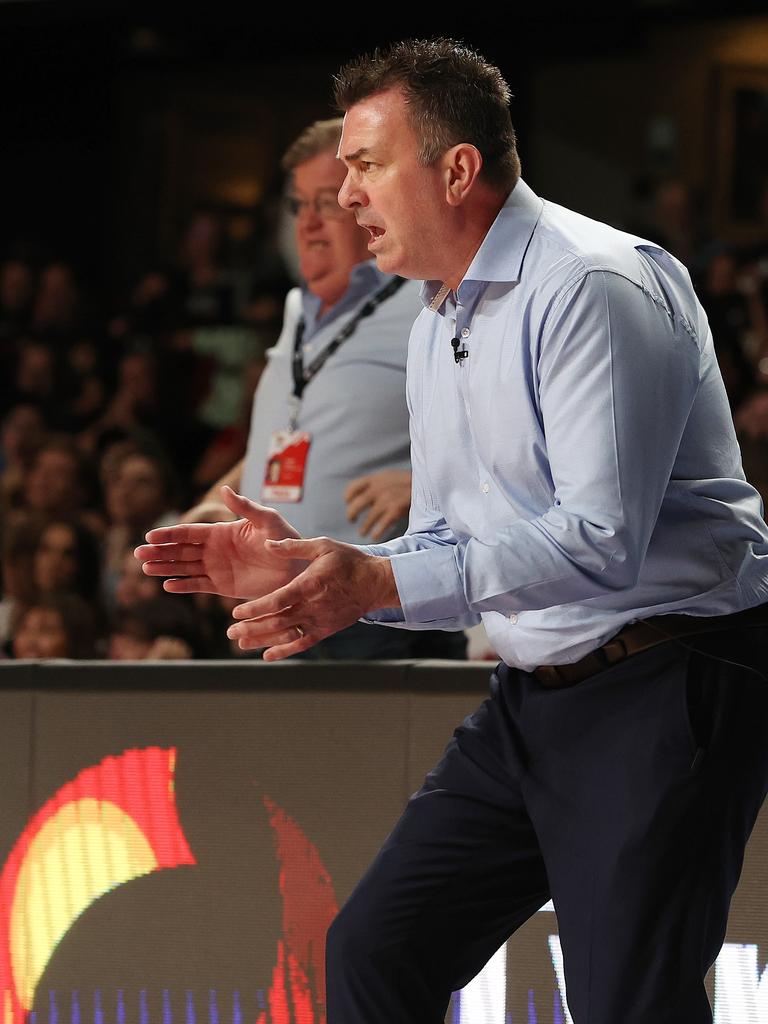 Adelaide 36ers interim coach was given an early Christmas present as he side toppled the Brisbane Bullets on Christmas Eve. Picture: Sarah Reed/Getty Images.