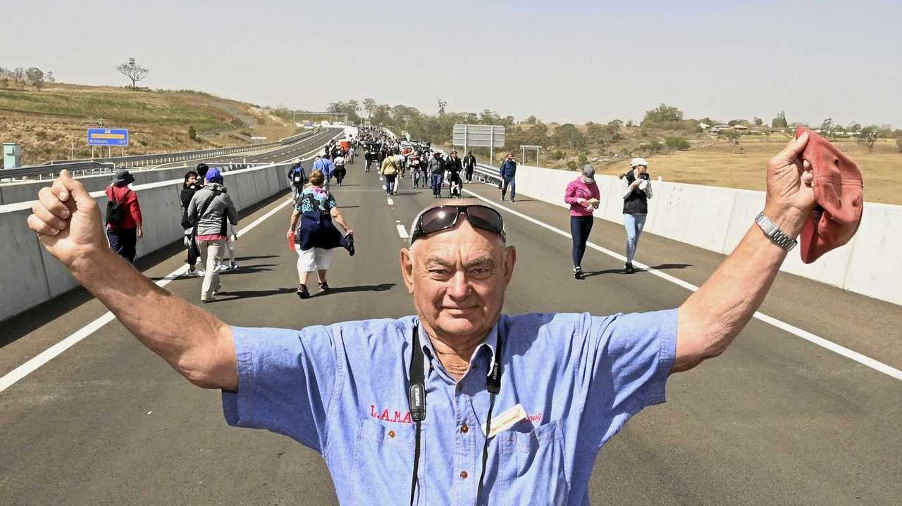 Doug Wessling had open heart surgery a couple of years ago and was proud to complete the walk on the Toowoomba Bypass. Picture: Bev Lacey