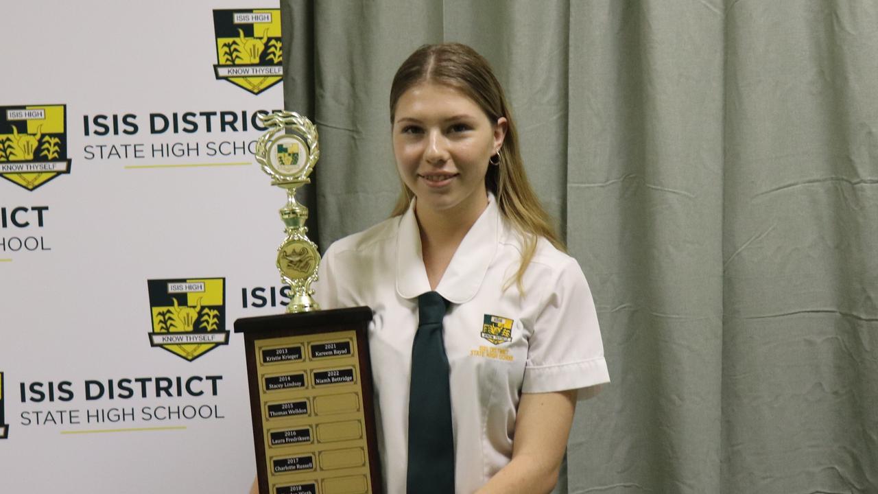 Niamh Bettridge, 2022 dux of Isis District State High School. Picture: Supplied.