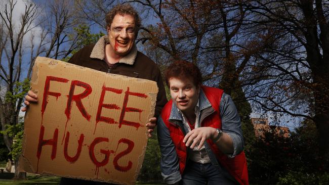 Steven Hore and Daniel Cheeseman who will take part in the annual Hobart Zombie March.  Picture: Nikki Davis-Jones