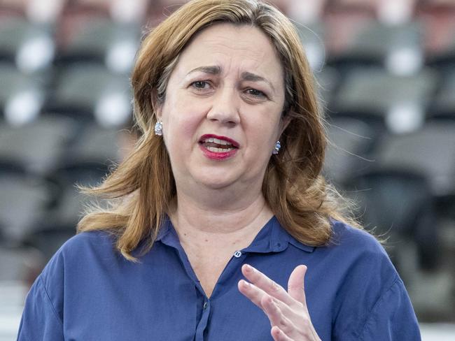 Premier Annastacia Palaszczuk at COVID press conference at Pat Rafter Arena in Tennyson, Sunday, January 30, 2022 - Picture: Richard Walker