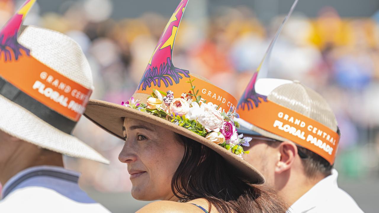 Diana Mazorca watches the Grand Central Floral Parade of the Carnival of Flowers, Saturday, September 21, 2024. Picture: Kevin Farmer