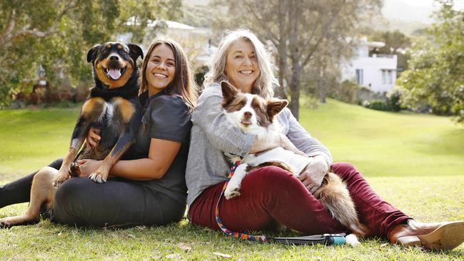 Dr Simone Armstrong with Saskia and Jane Ringstad with Tashi. Picture: Sam Ruttyn